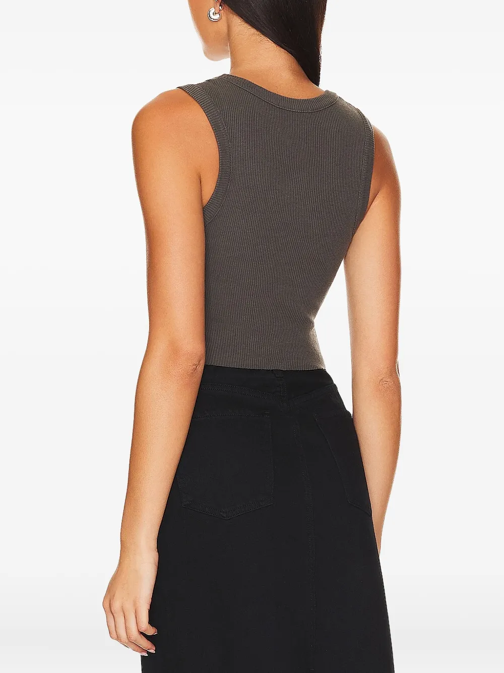 Agolde Cropped Tank Top In Gray