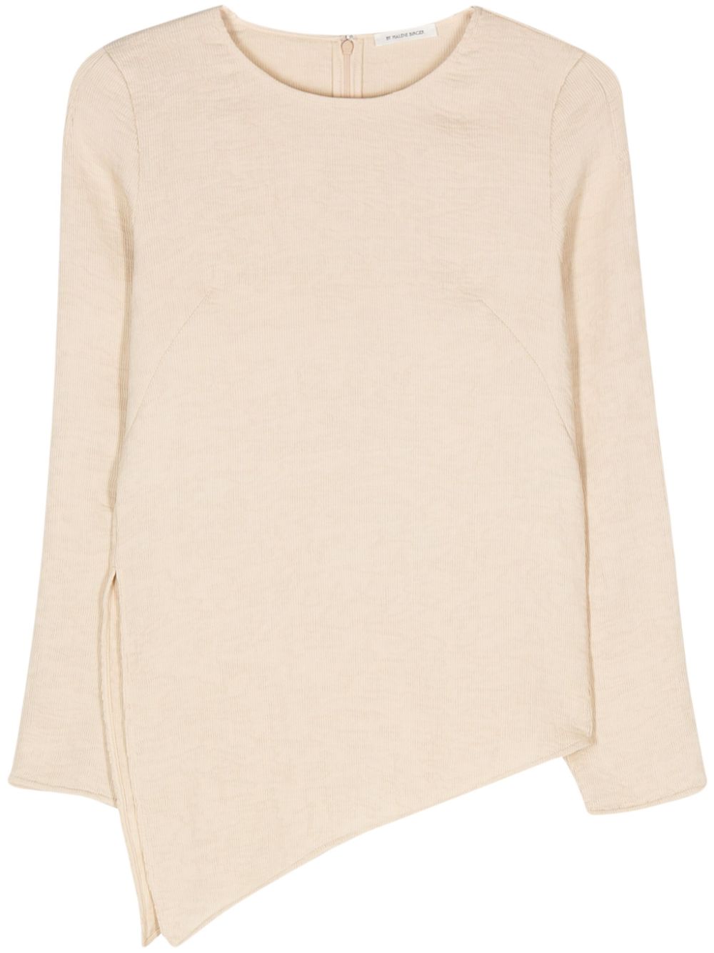 Shop By Malene Birger Textured Asymmetric Top In Neutrals