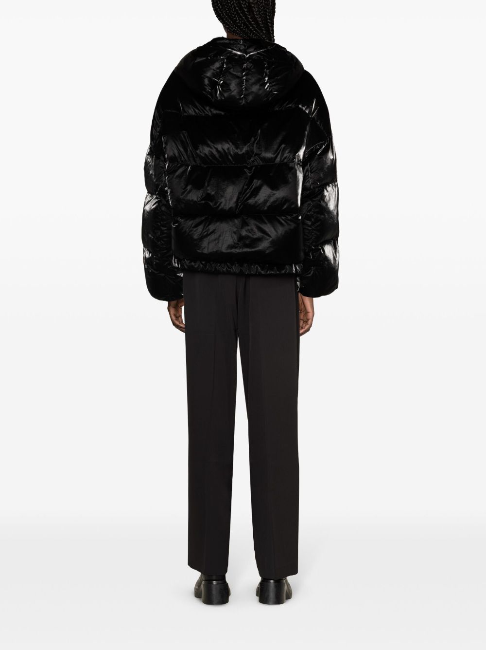 Shop Dolce & Gabbana Coated-finish Puffer Jacket In Black