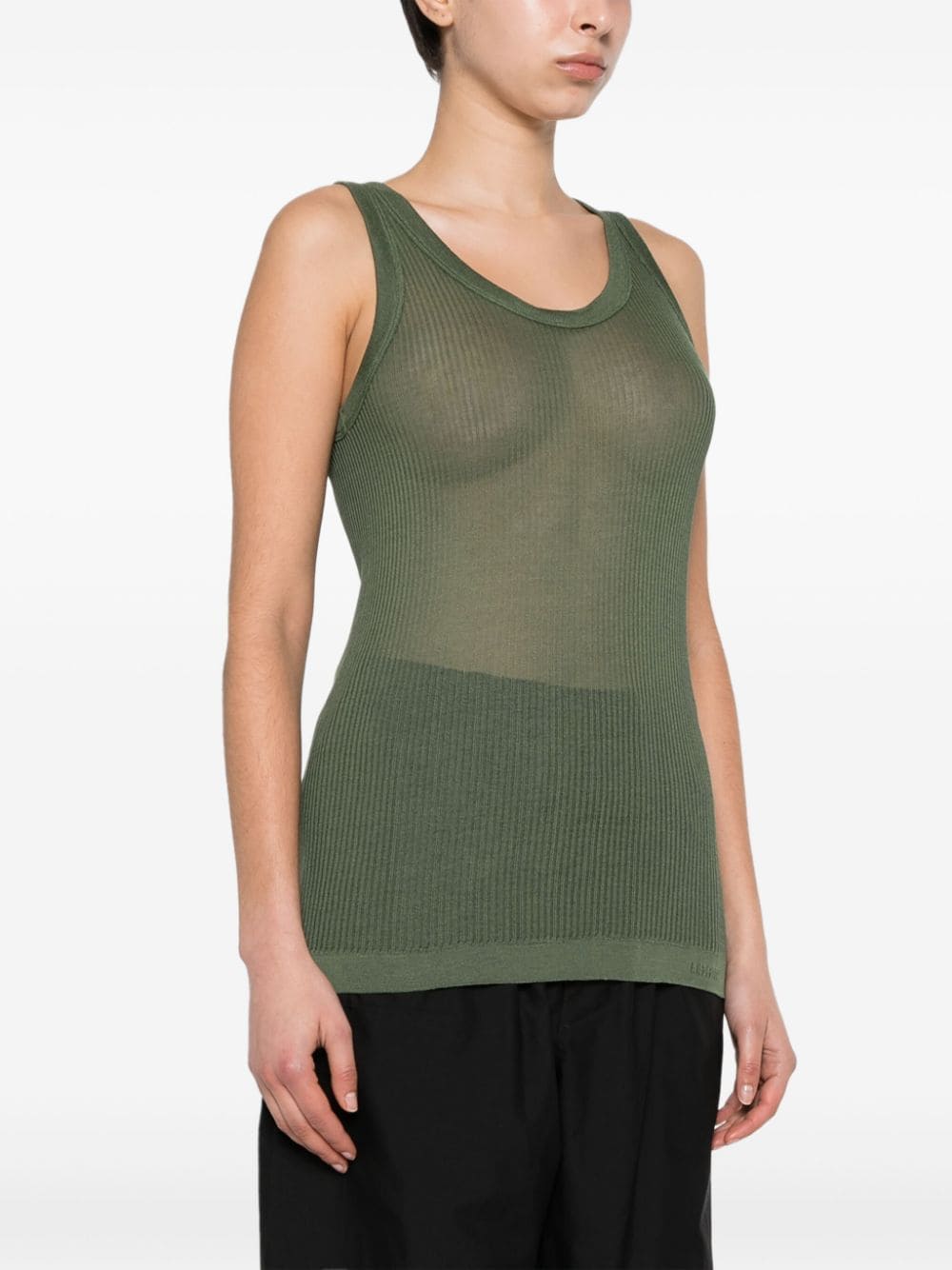 Shop Lemaire Semi-sheer Tank Top In Green