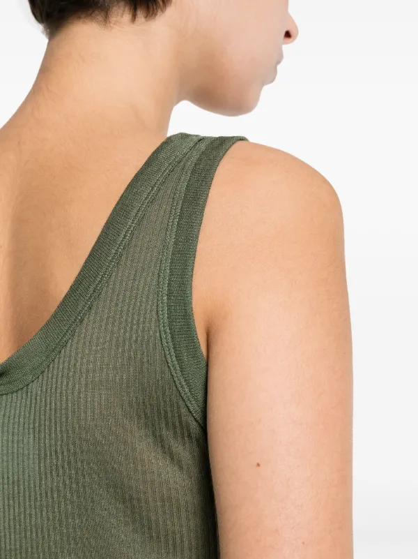 LEMAIRE semi-sheer Tank Top | Green | FARFETCH