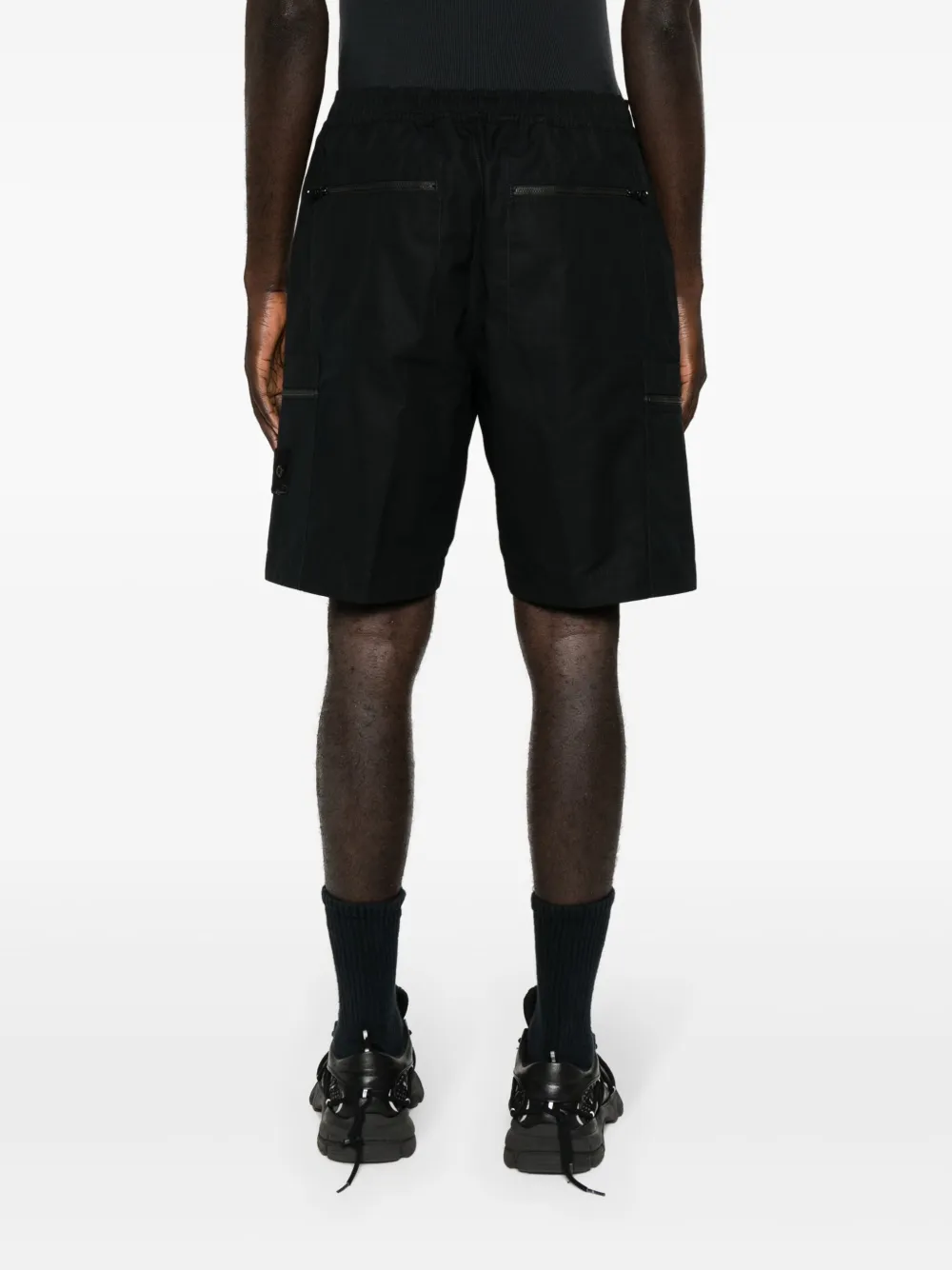 Shop Stone Island Ghost Cargo Shorts In Black