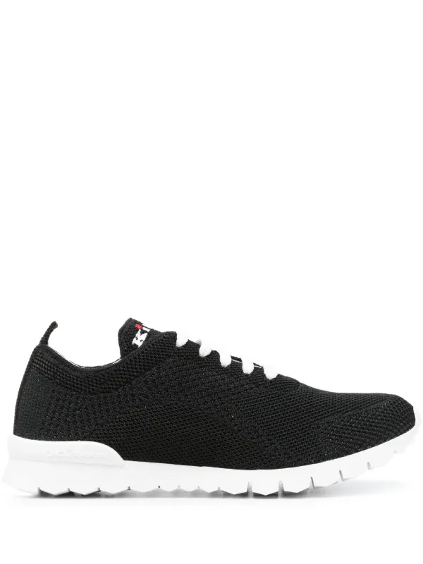 Kiton Logo-embroidered Interwoven Sneakers in Black