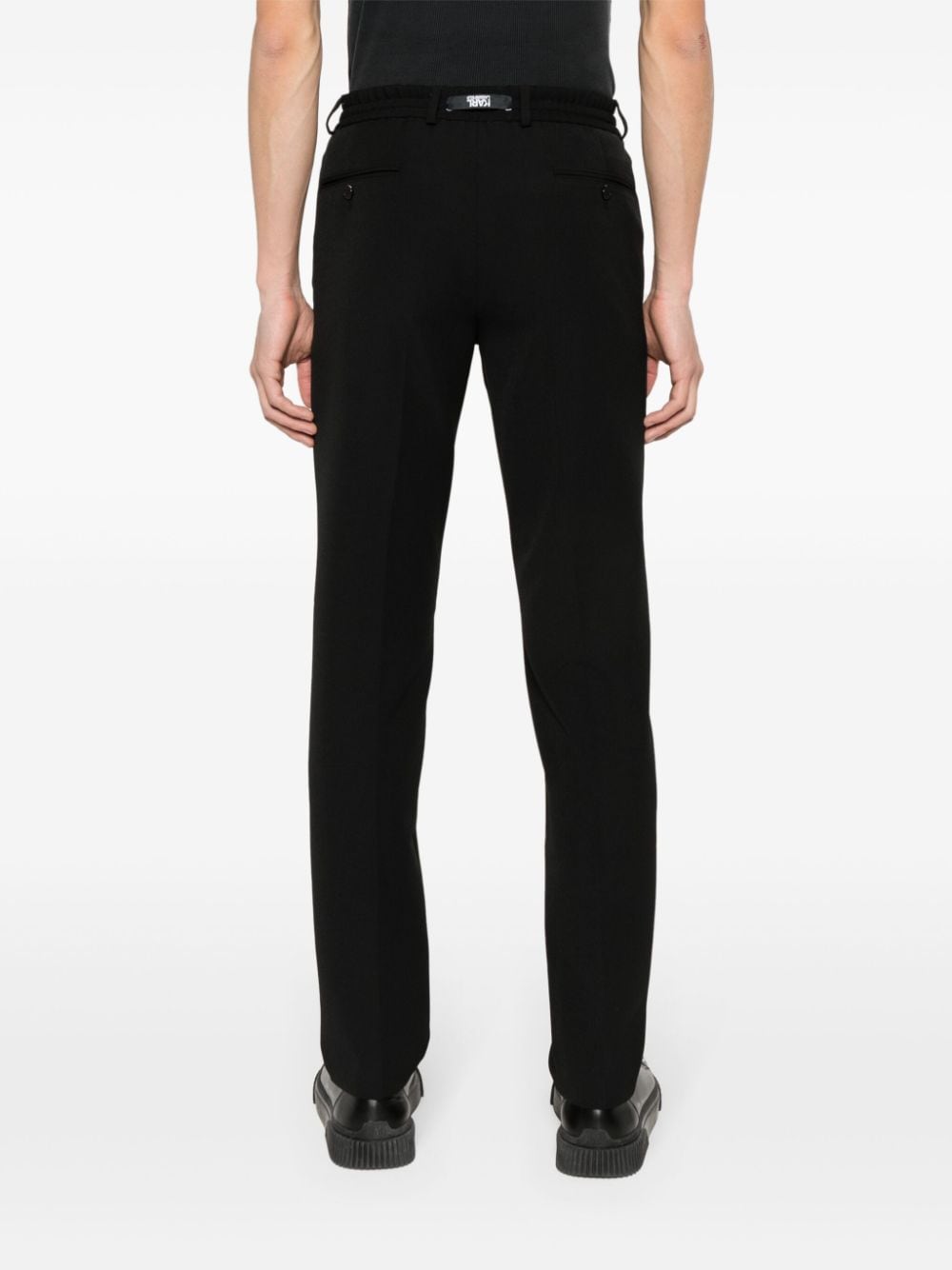 Shop Karl Lagerfeld Logo-patch Trousers In Black