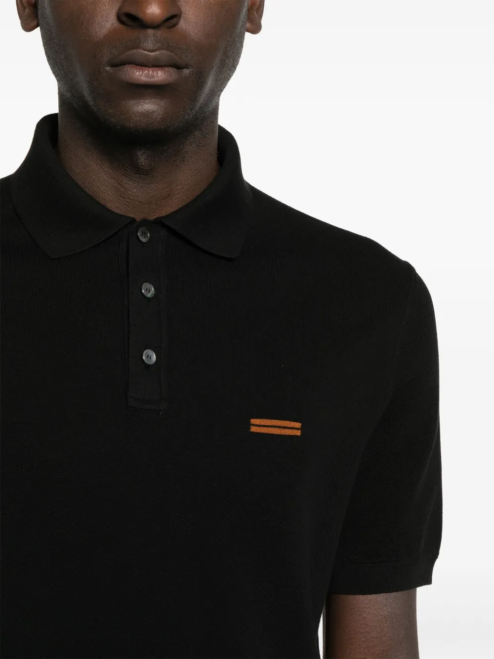 Zegna Katoenen piqué poloshirt Zwart