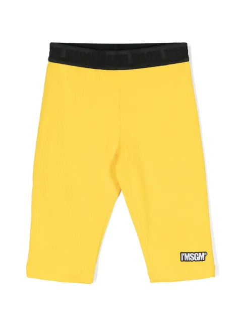 MSGM Kids logo-waistband cotton shorts