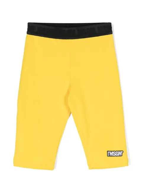 MSGM Kids logo-waistband cotton shorts