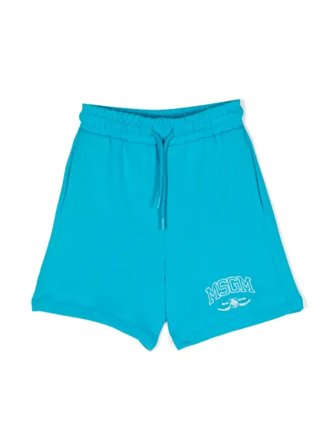 MSGM Kids logo-print cotton bermuda shorts