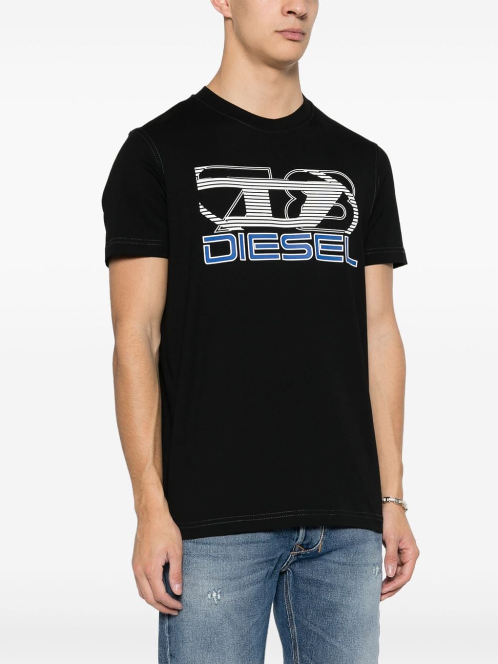 Shop Diesel T-diegor-k74 T-shirt In Black