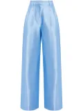 STAUD pleated silk palazzo pants - Blue