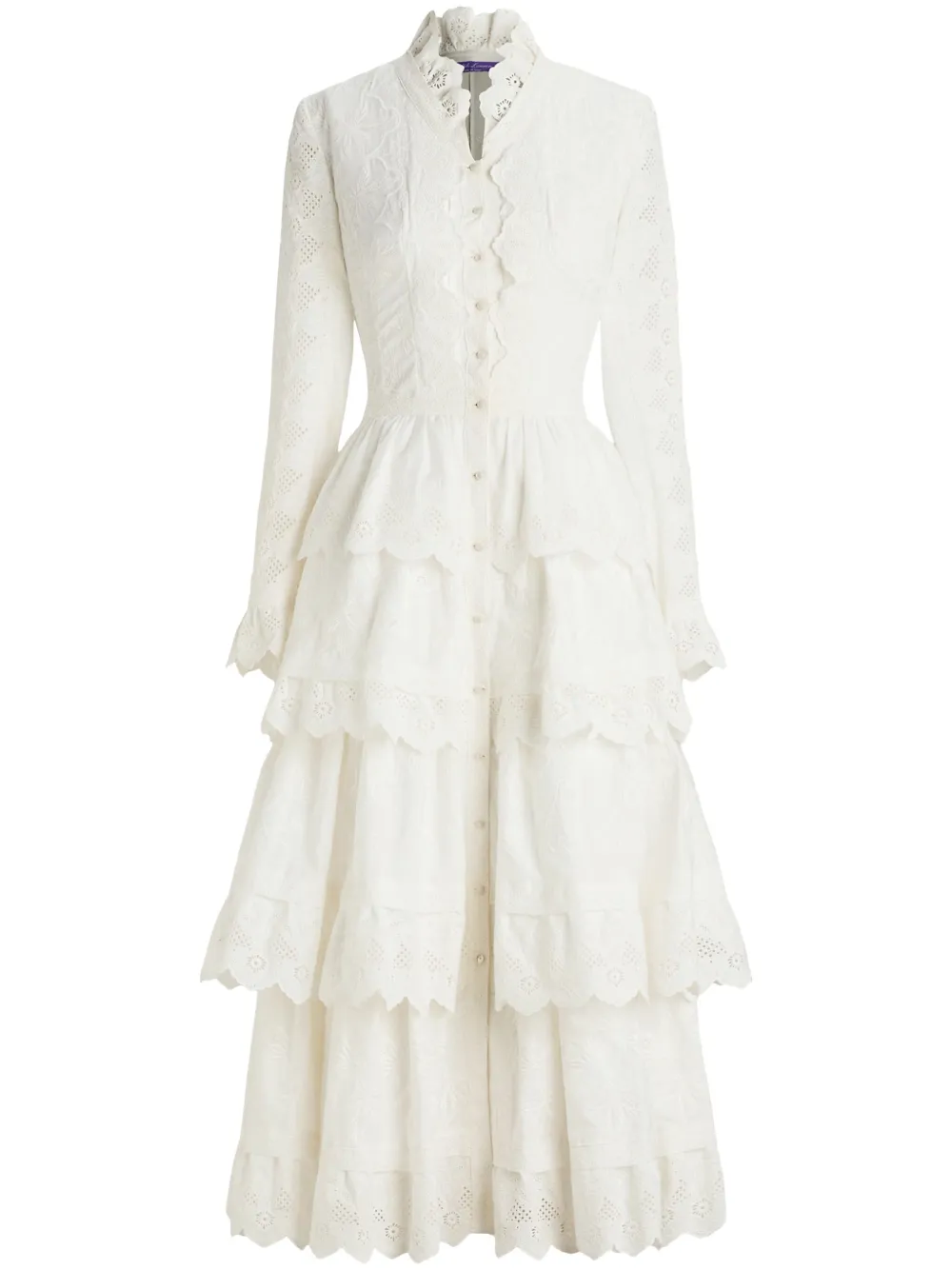 Ralph Lauren Collection Stella Embroidered Poplin Midi Dress - Farfetch