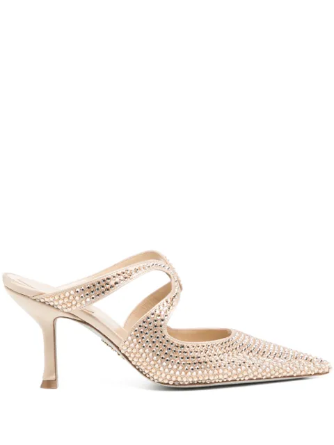 René Caovilla 90mm crystal-embellished mules