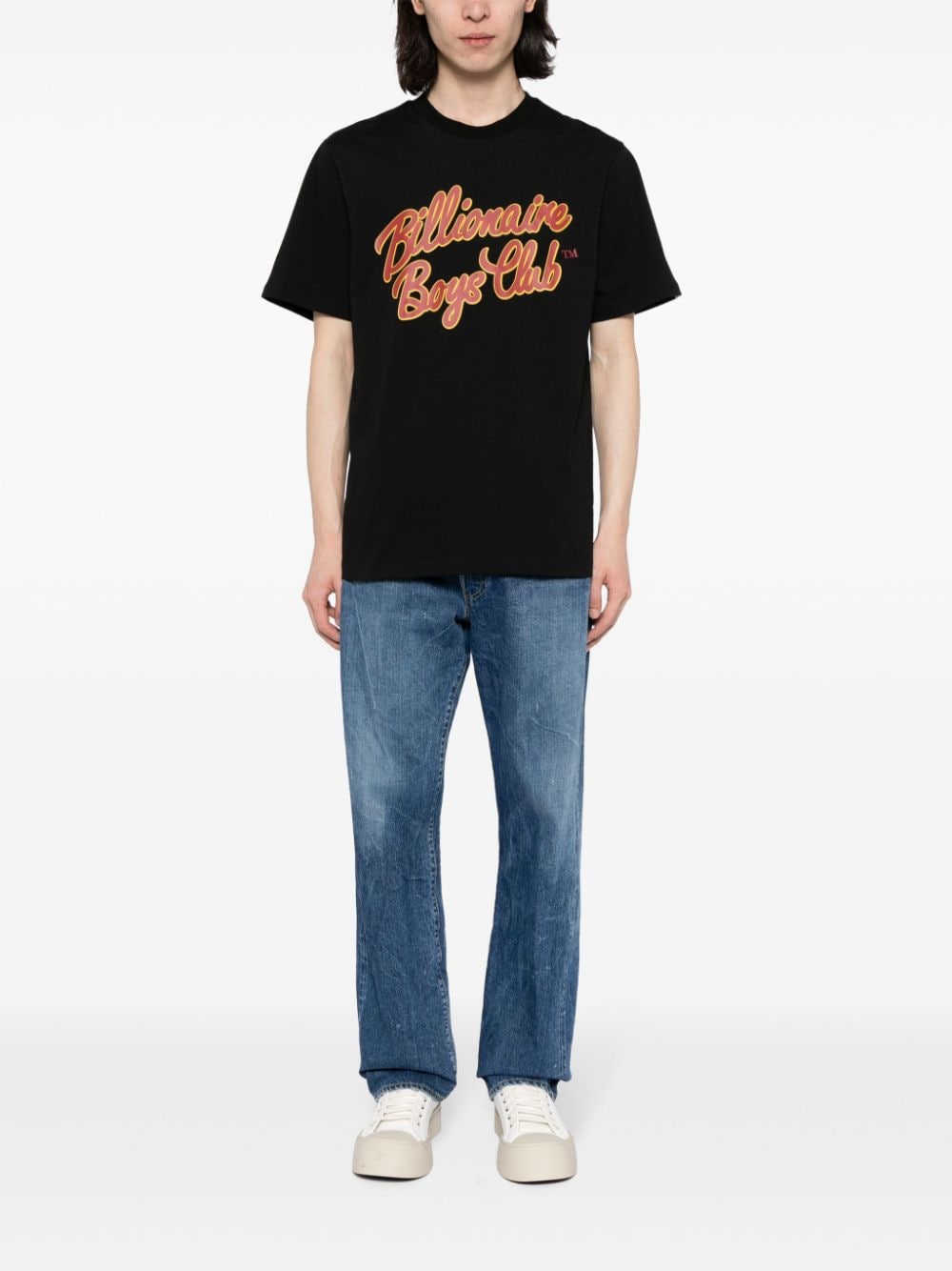 Shop Billionaire Boys Club Script Logo-print T-shirt In 黑色