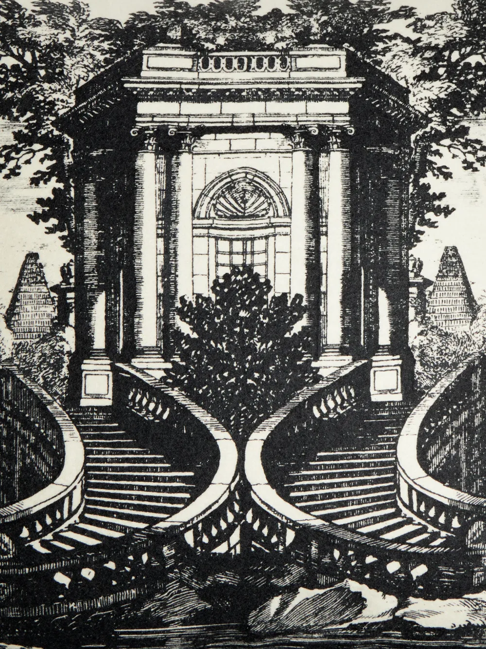 Fornasetti Giardino Settecentesco Cashmere Cushion (50cm X 50cm) In Black