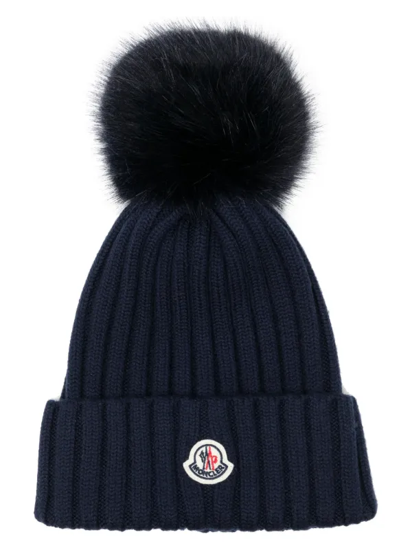 Navy moncler beanie sales