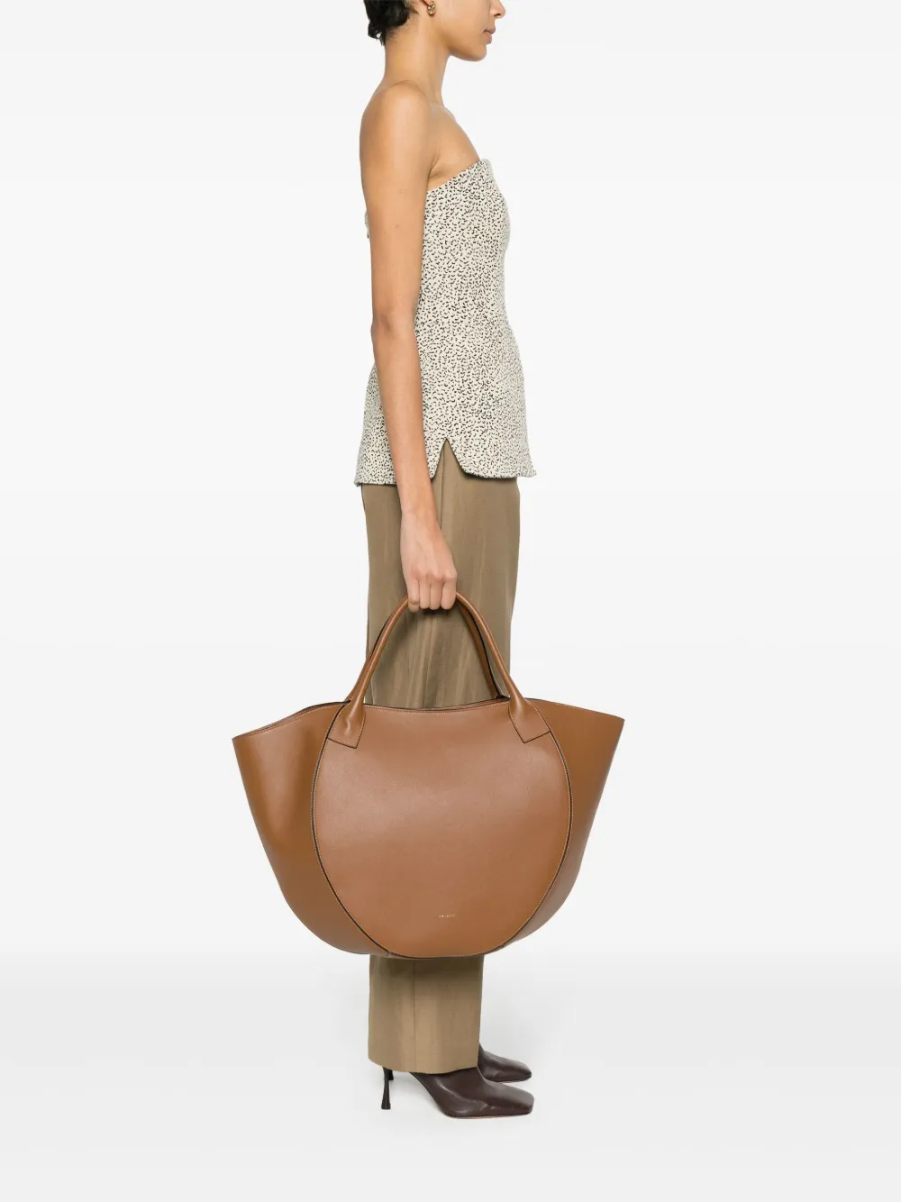 Wandler Mia leather tote bag - Bruin