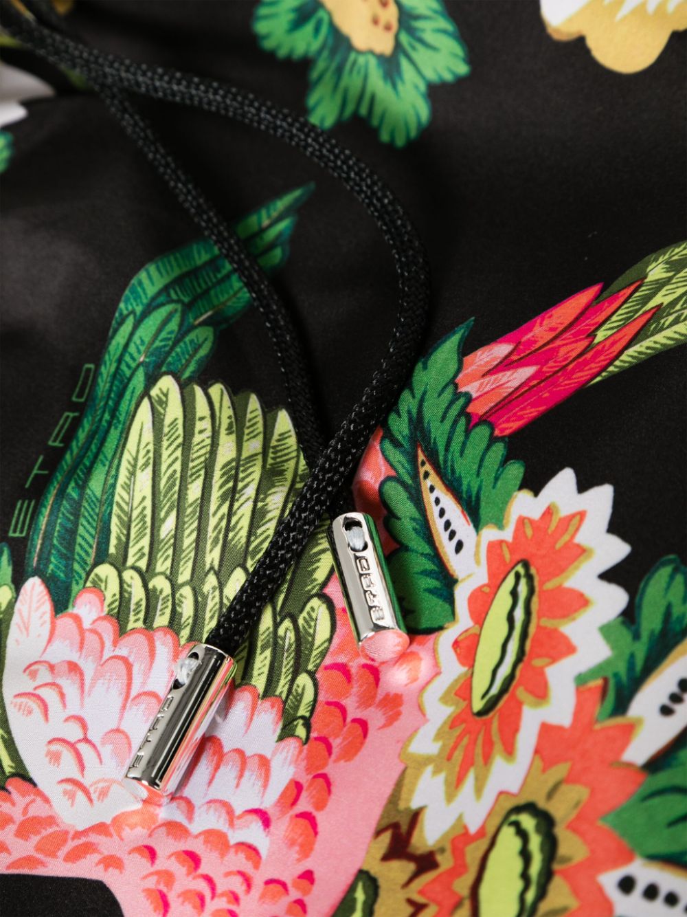 Shop Etro Floral-print Swim Shorts In Black