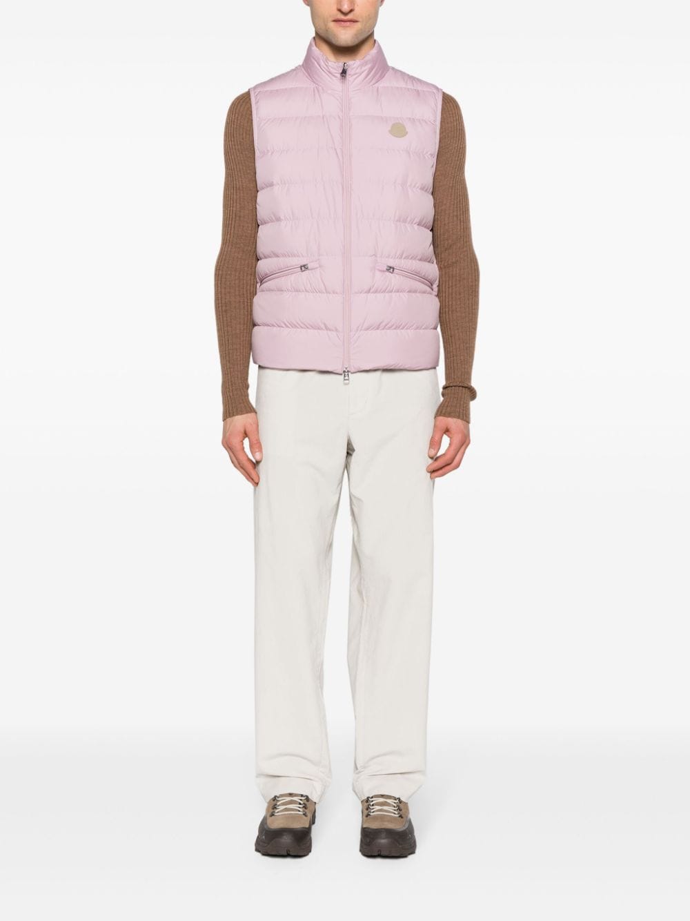 Shop Moncler Treompan Down-feather Gilet In Pink