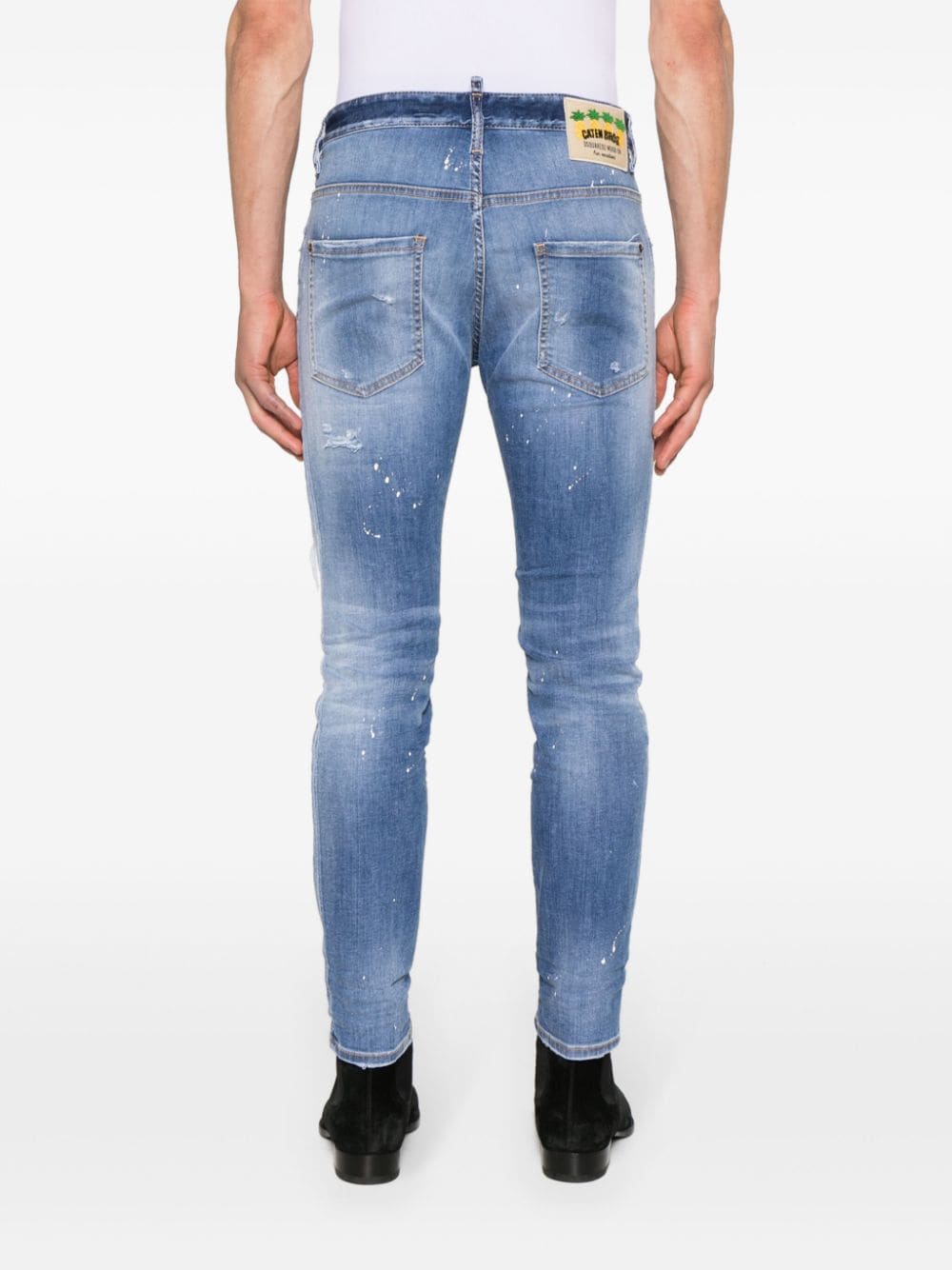 Shop Dsquared2 Skater Mid-rise Slim-fit Jeans In Blue