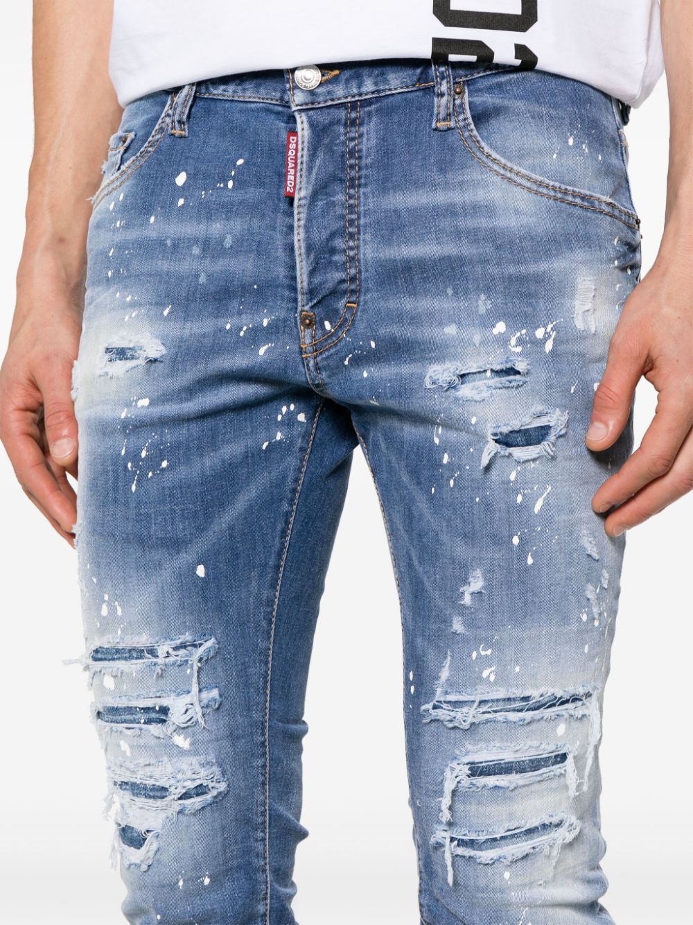 Dsquared2 Skater mid waist skinny jeans Blauw