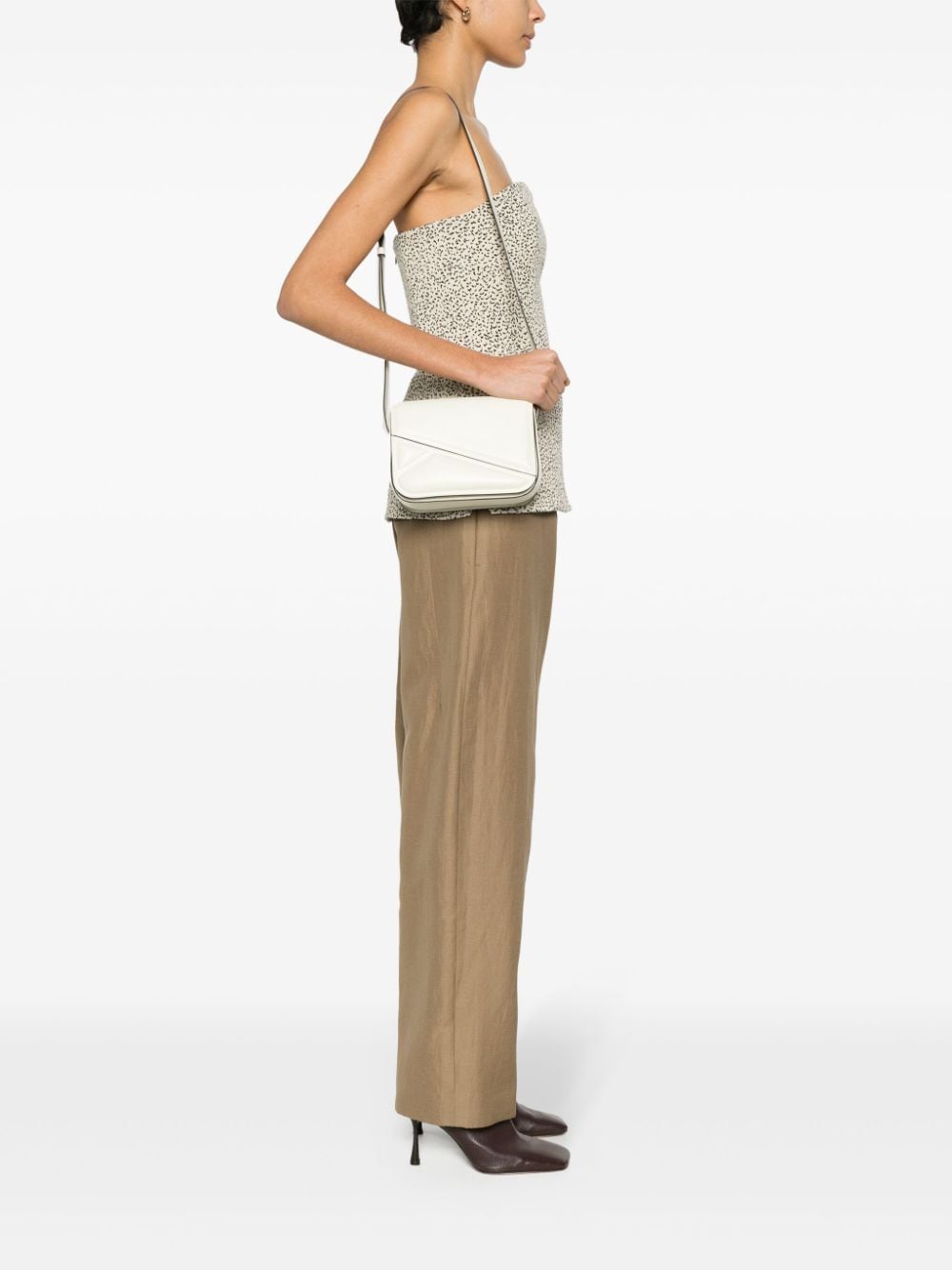 Shop Wandler Medium Oscar Trunck Cross Body Bag In Neutrals