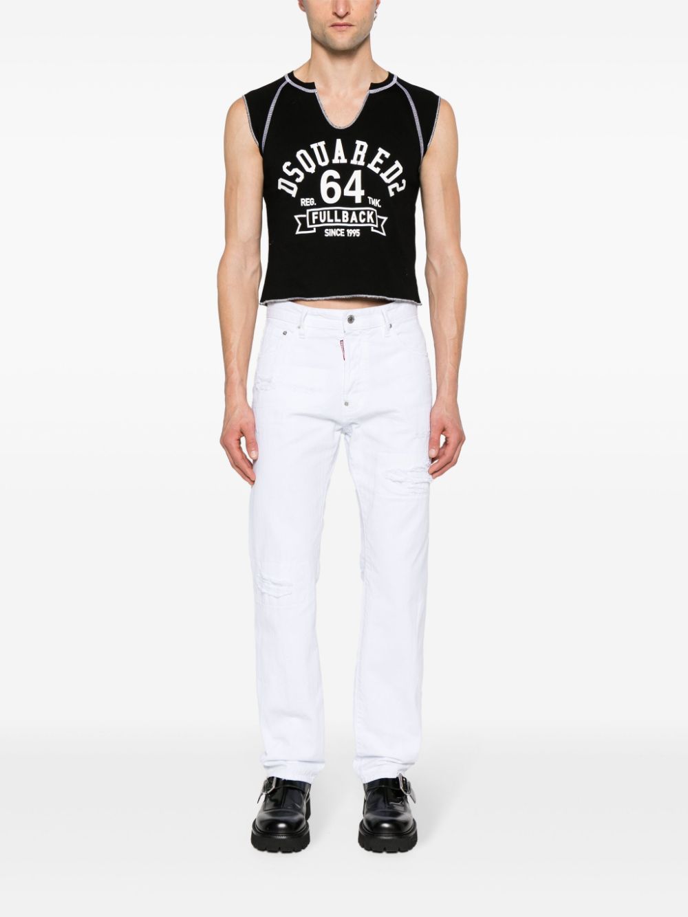 Dsquared2 Darling sleveless cropped T-shirt - Zwart