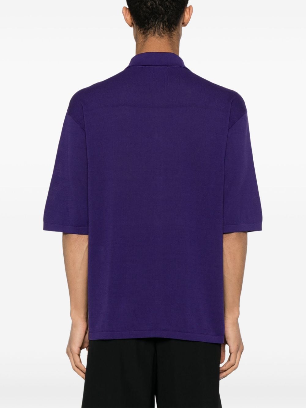 Shop Lemaire Fine-knit Cotton Shirt In Purple