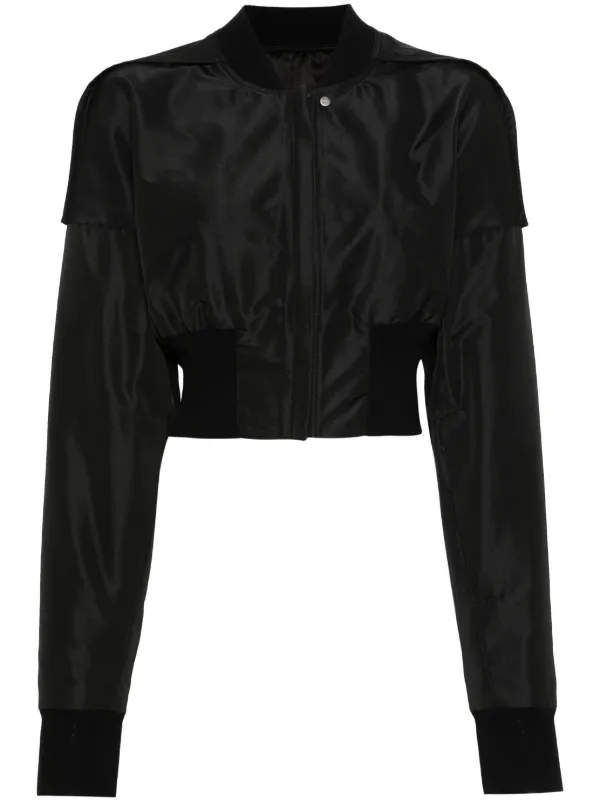 Rick Owens Collage Cropped Bomber Jacket in Black