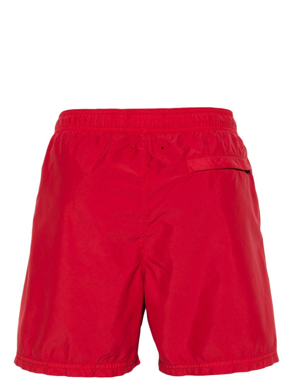 Shop Stone Island Compass-appliqué Swim Shorts In Red