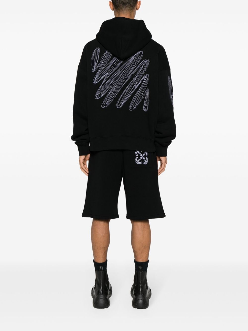 Off-White Hoodie met print Zwart