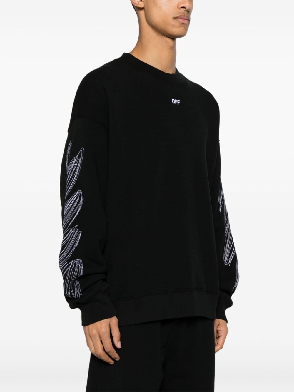 Shop Off-white Scribble Diag Skate Sweatshirt In Black