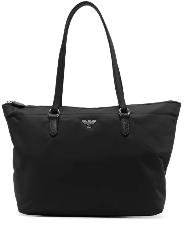 Emporio Armani logo plaque Tote Bag Farfetch