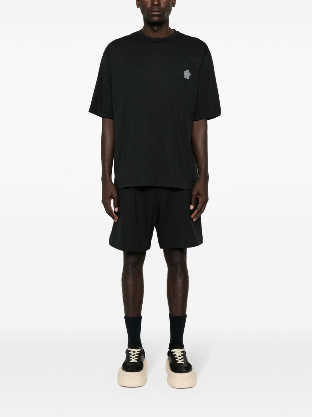 Shop A Paper Kid Jersey Cotton Bermuda Shorts In Black