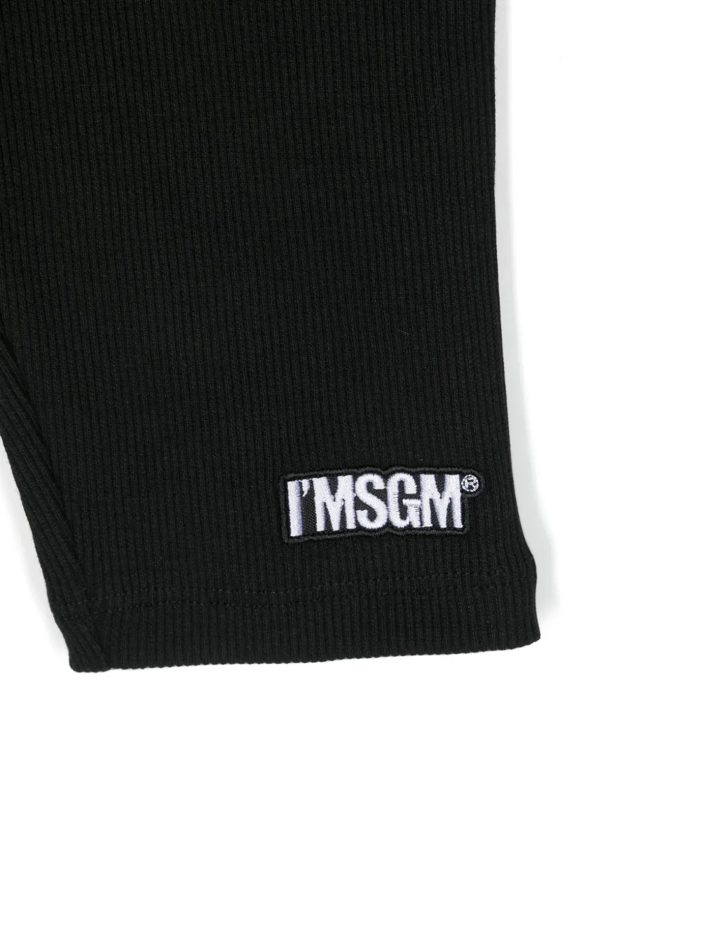 Msgm Logo-waistband Cotton Shorts In 黑色