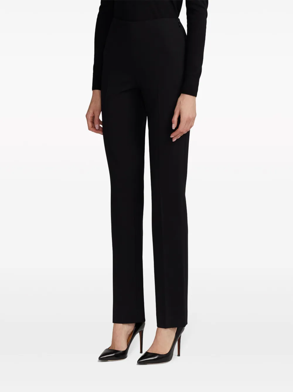 Ralph Lauren High Waist Flared Trousers In Black