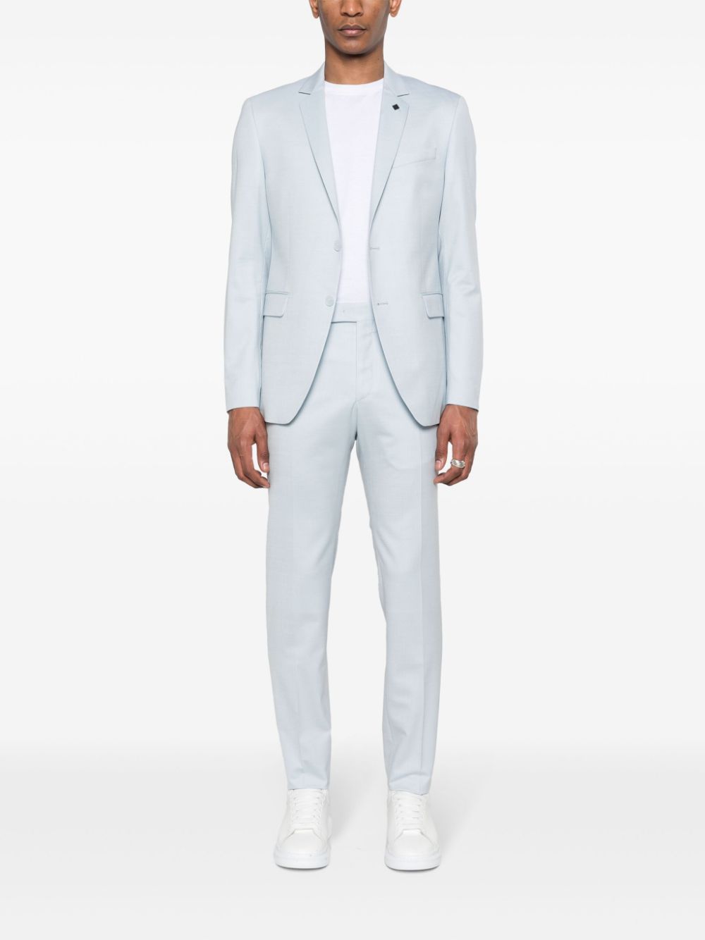 Shop Karl Lagerfeld Drive Single-breasted Suit In 蓝色