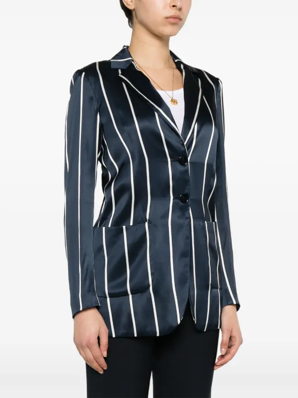 【送料&関税込】Kiton Blue Striped Silk Single-breasted Blaz Kiton Blue Vicuna Peru Cashmere Silk Blazer | IsuiT
