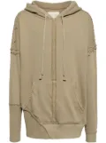 Greg Lauren distressed cotton hoodie - Brown