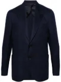 Lardini single-breasted twill blazer - Blue
