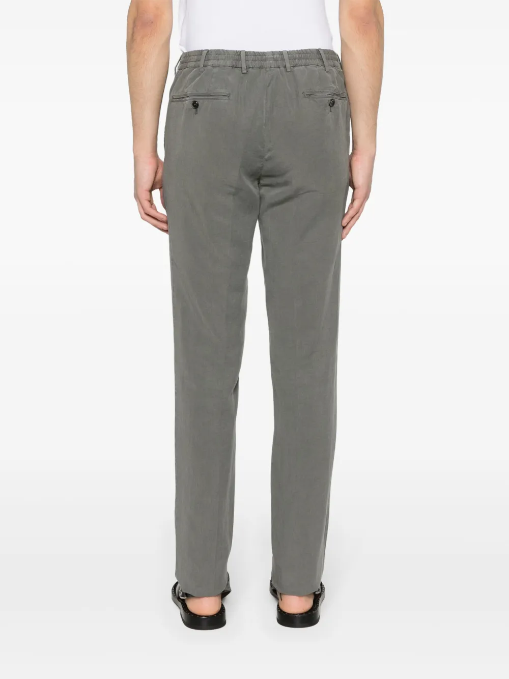 Shop Pt Torino Drawstring-fastening Trousers In Grey