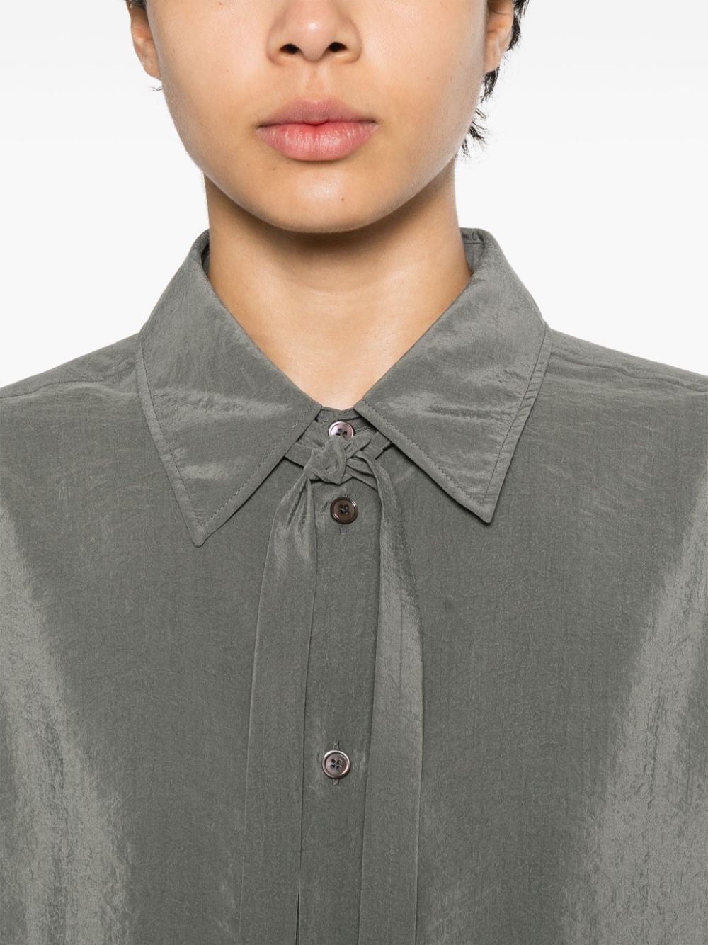 Shop Lemaire Long-sleeve Shirt In Grey