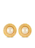 Susan Caplan Vintage 1990s faux-pearl clip-on earrings - White