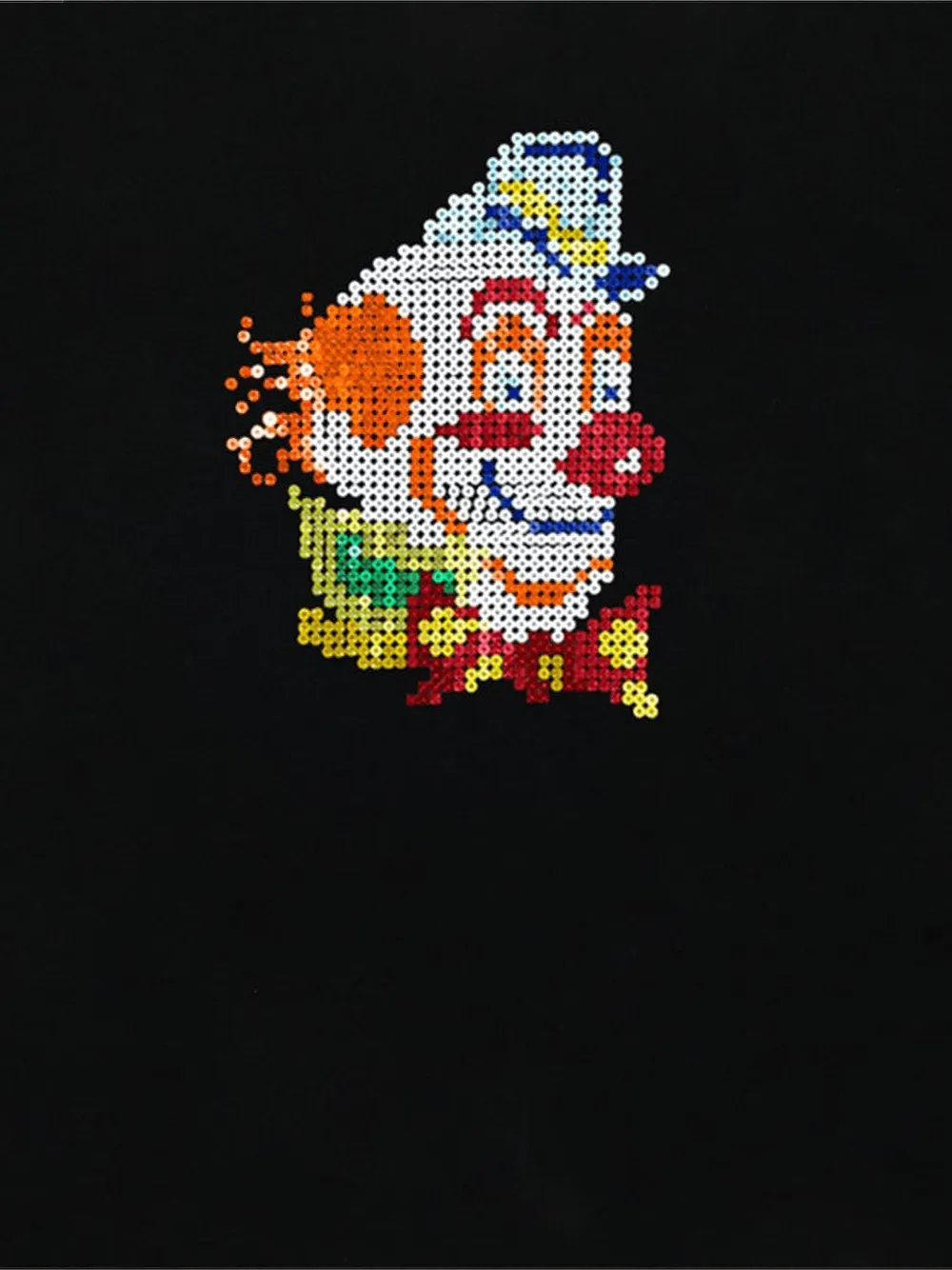 Supreme Clown T-shirt verfraaid met pailletten en korte mouwen Zwart