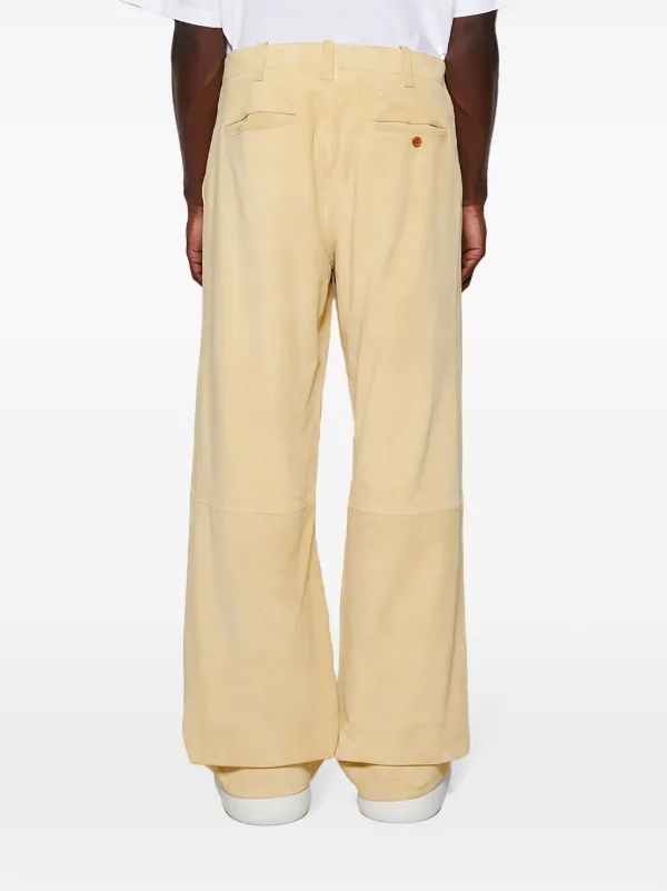 【関税＆送料込み】Marni Wide Leg Trousers Clothing Marni wide-leg Suede Trousers | Neutrals | FARFETCH
