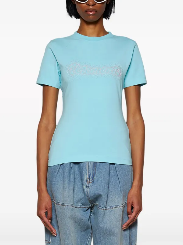 VETEMENTS ラインストーンロゴ Tシャツ | ブルー | FARFETCH JP