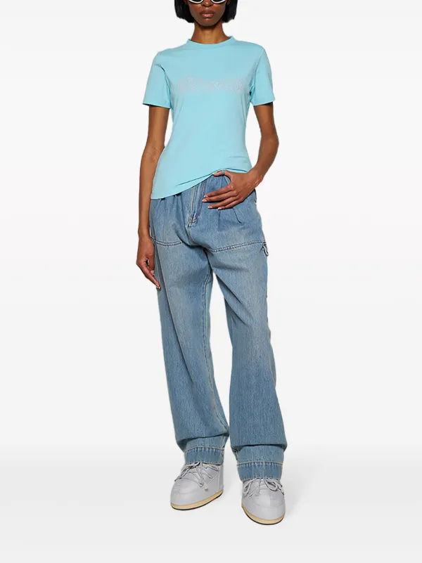 VETEMENTS ラインストーンロゴ Tシャツ | ブルー | FARFETCH JP