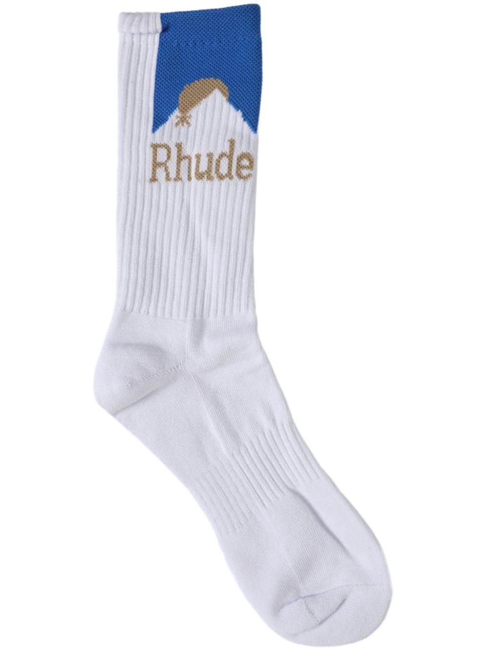 Rhude Moonlight Ribbed Socks In White