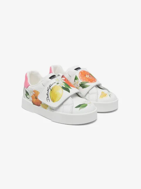 Dolce & Gabbana Kids fruit-print leather sneakers