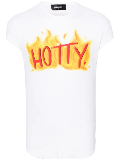 DSQUARED2 t-shirt en coton à slogan imprimé