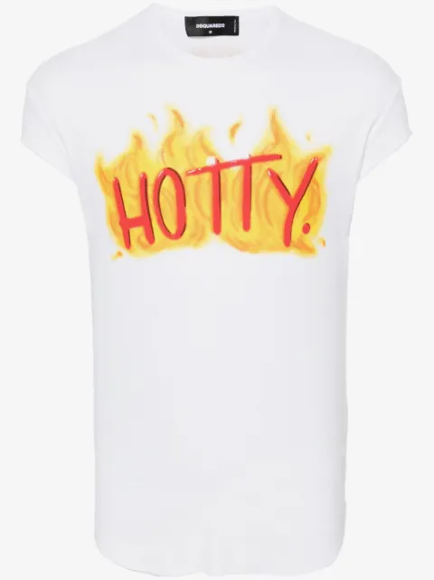 DSQUARED2 playera con eslogan estampado